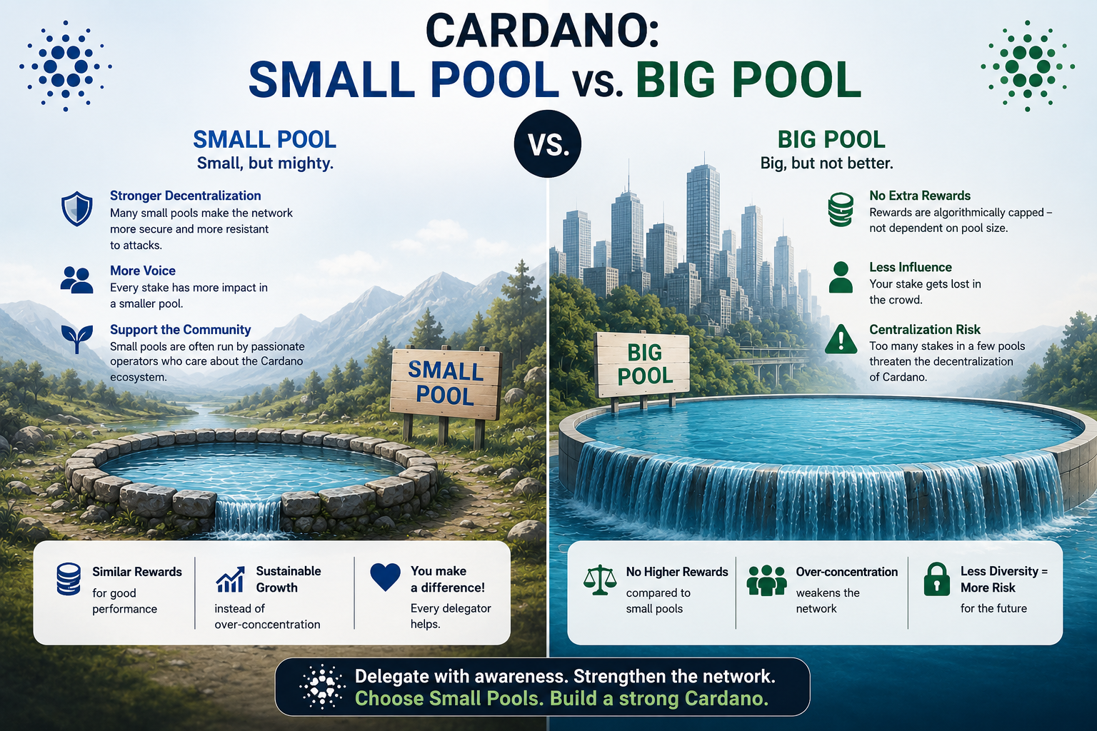 Small vs. Large Cardano Stake Pools: What Matters for ADA